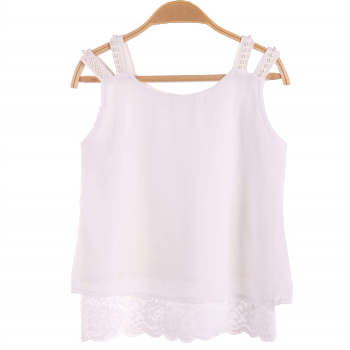 T-ShirtBREEZE11115-43İncili Güpürlü Şifon Bluz