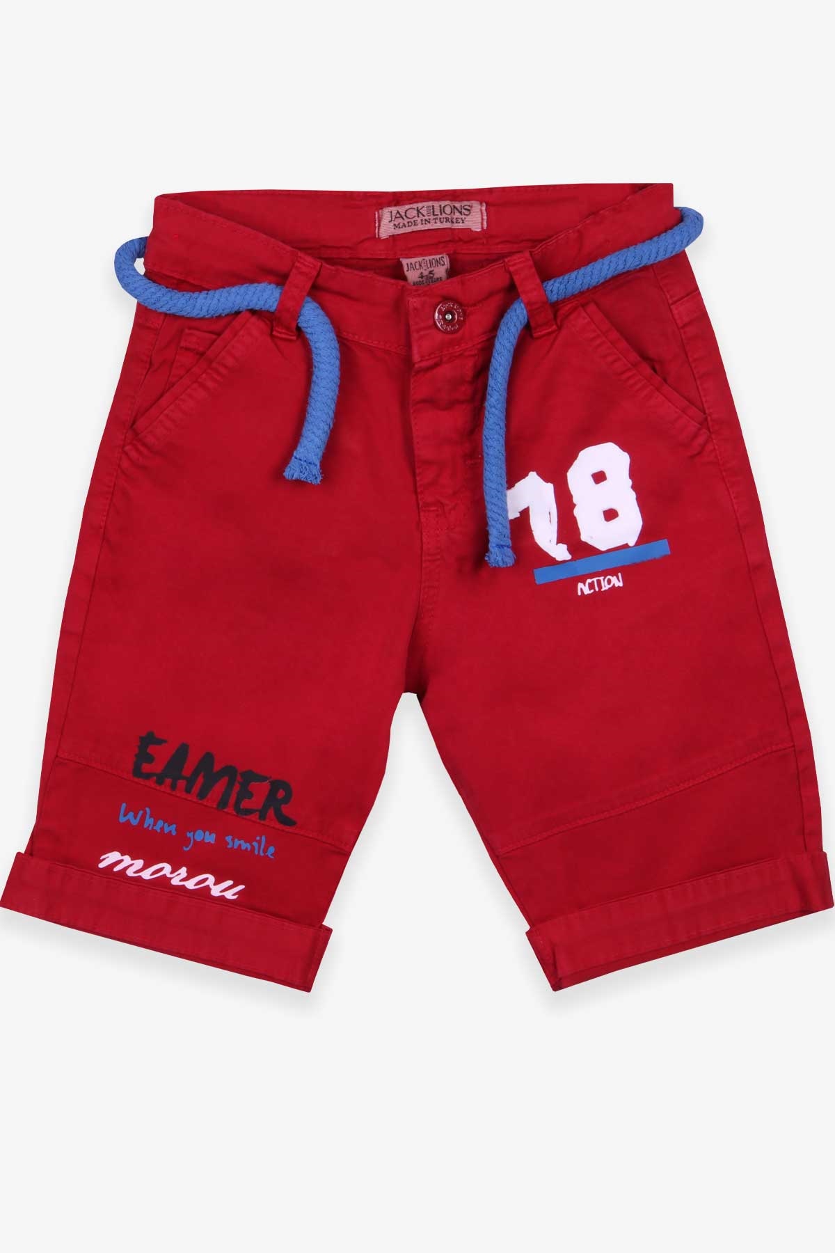 Jack Lions Erkek Çocuk Gabardin Kapri Baskılı Bordo (5-16 Yaş)