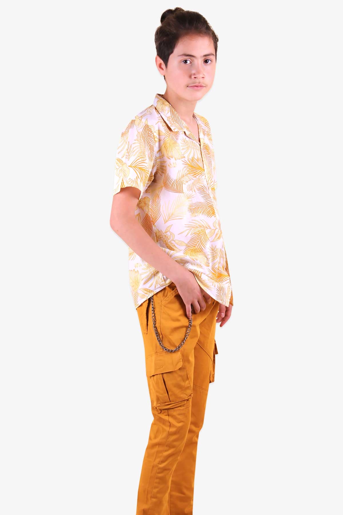 Gabardin Zincirli Sarı - Erkek Çocuk Pantolon 1-16 Yaş | Breeze