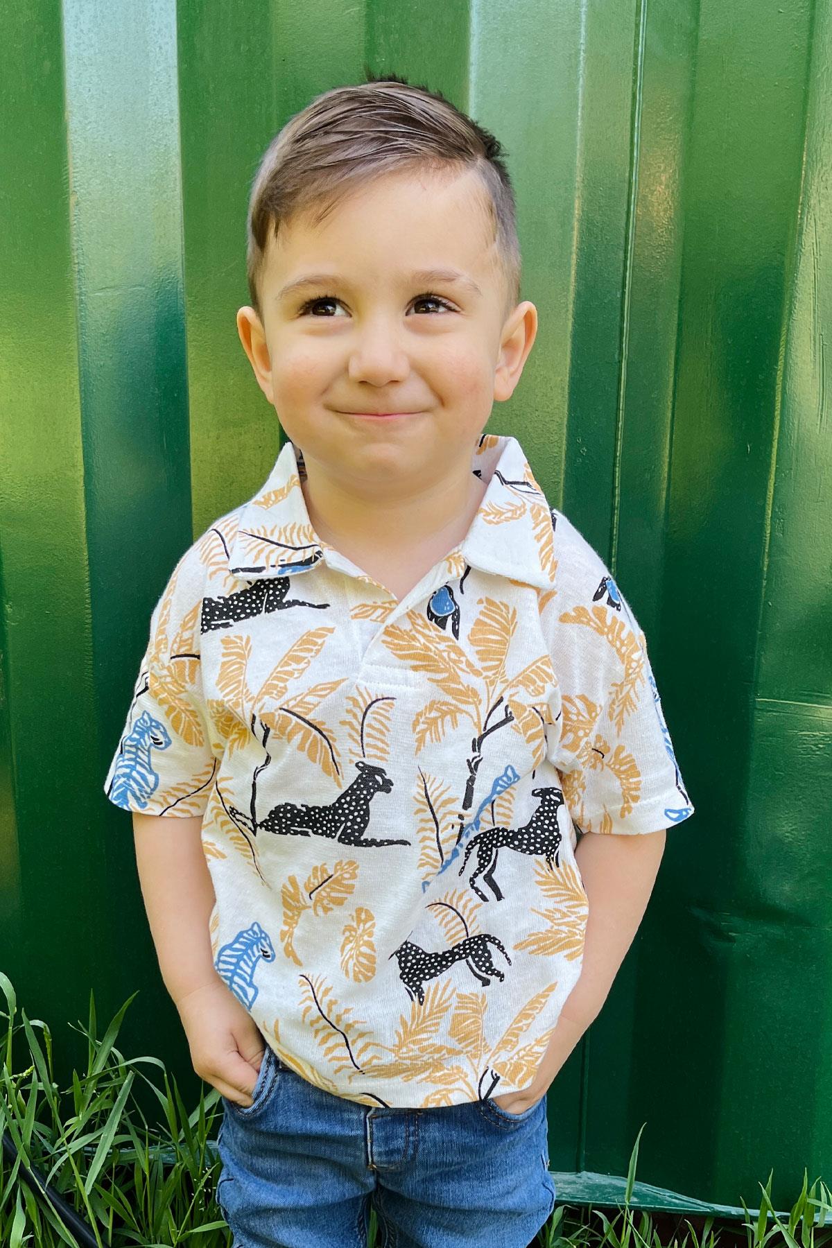 Jack Lions Erkek Çocuk Tişört Orman Temalı Hayvan Desenli Krem (1.5-5 Yaş)