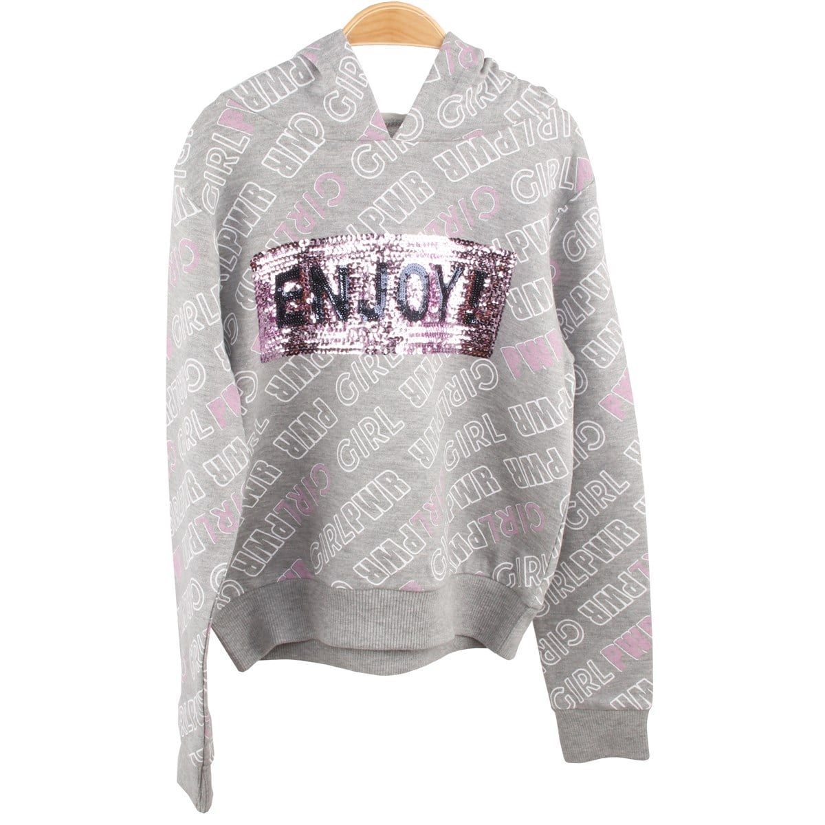 Kız Çocuk Sweatshirt Kapüşonlu Gri (9 Yaş)