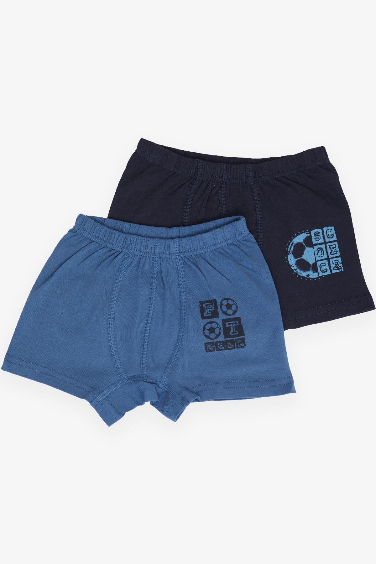 KATAMİNO Erkek Çocuk 2 li Boxer Futbol Temalı Karışık Renk (1-12 Yaş)