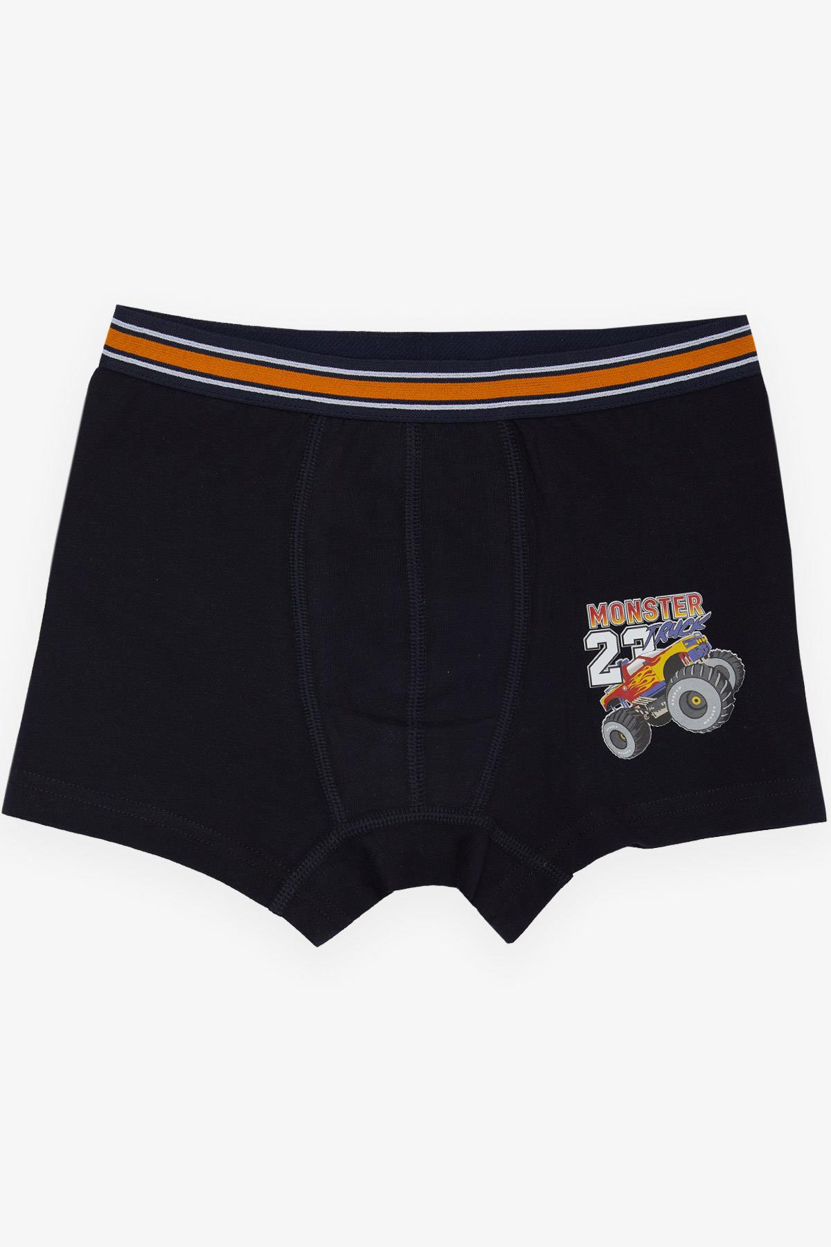 KATAMİNO Erkek Çocuk Boxer Monster Truck Baskılı Lacivert (7-8 Yaş)