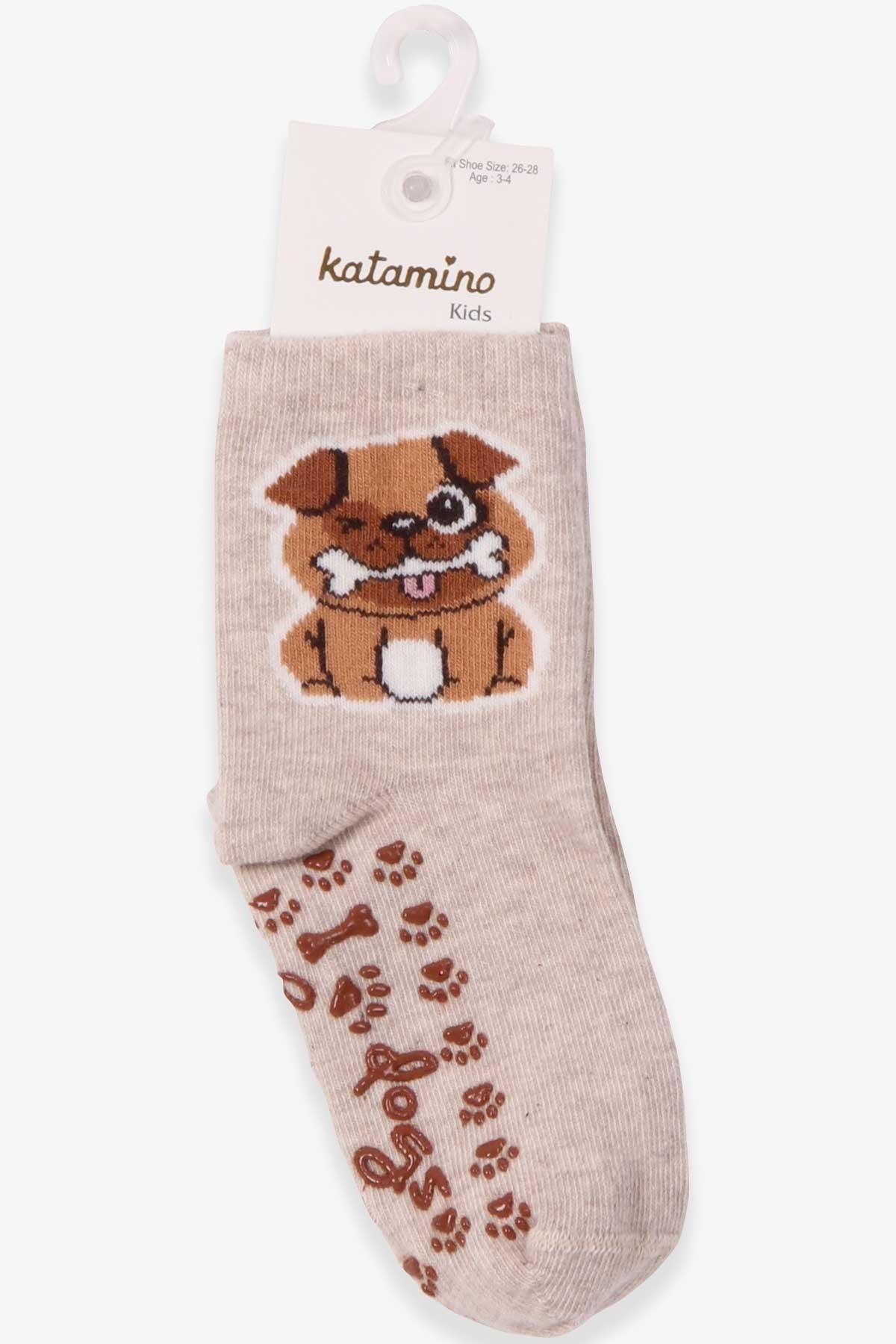 Katamino Erkek Çocuk Soket Çorap Abs li Bej (1-2-5-6 Yaş)