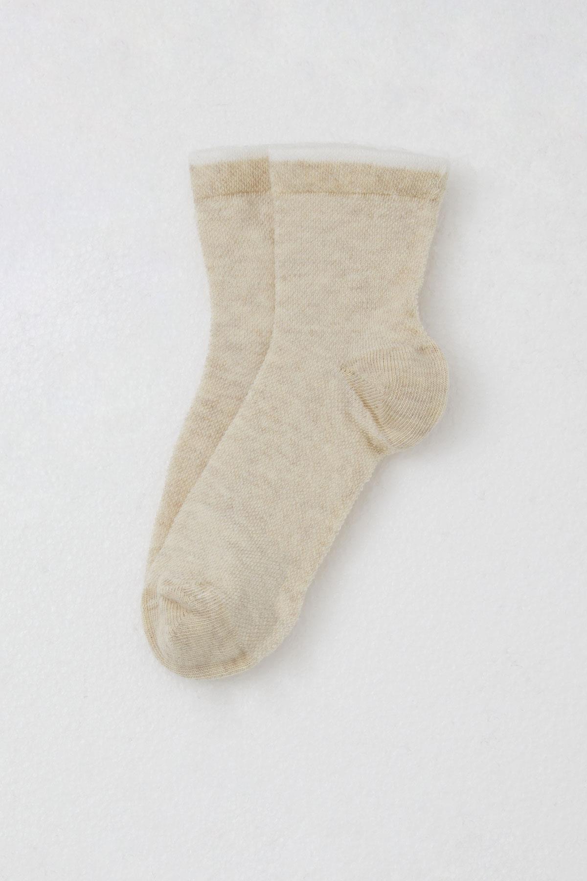 Katamino Kız Çocuk Soket Çorap Basic Krem (7-16 Yaş)