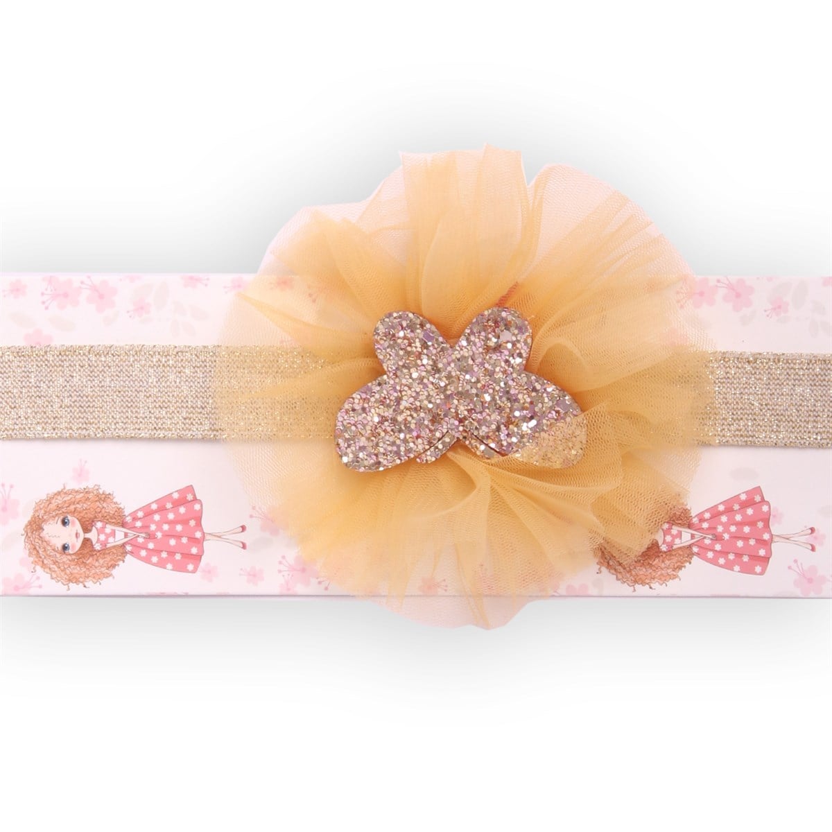 BandanaBREEZE5220cnT707-175Kelebekli Tüllü Simli Bandana