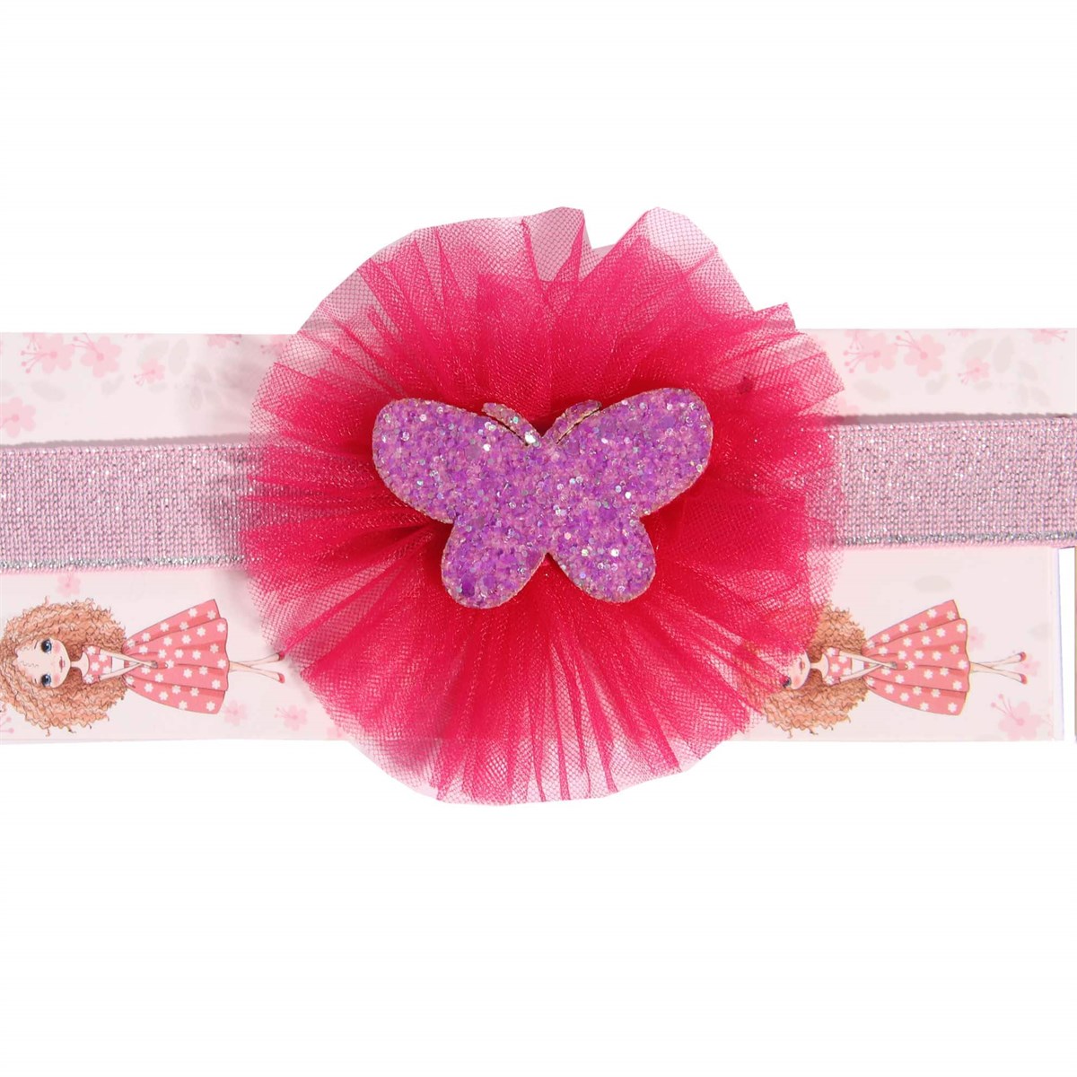 BandanaBREEZE5220cnT710-124Kelebekli Tüllü Simli Bandana