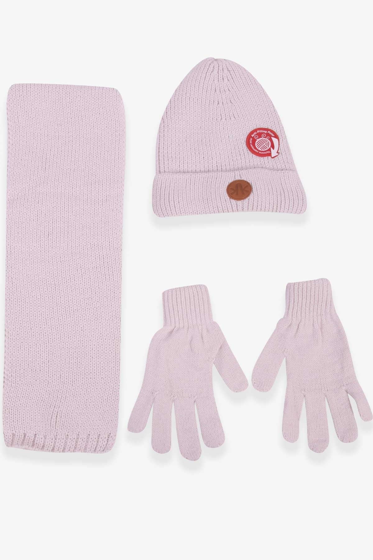 Kitti Erkek Çocuk Atkı Bere Takımı 3 lü Set Ekru (9-15 Yaş)