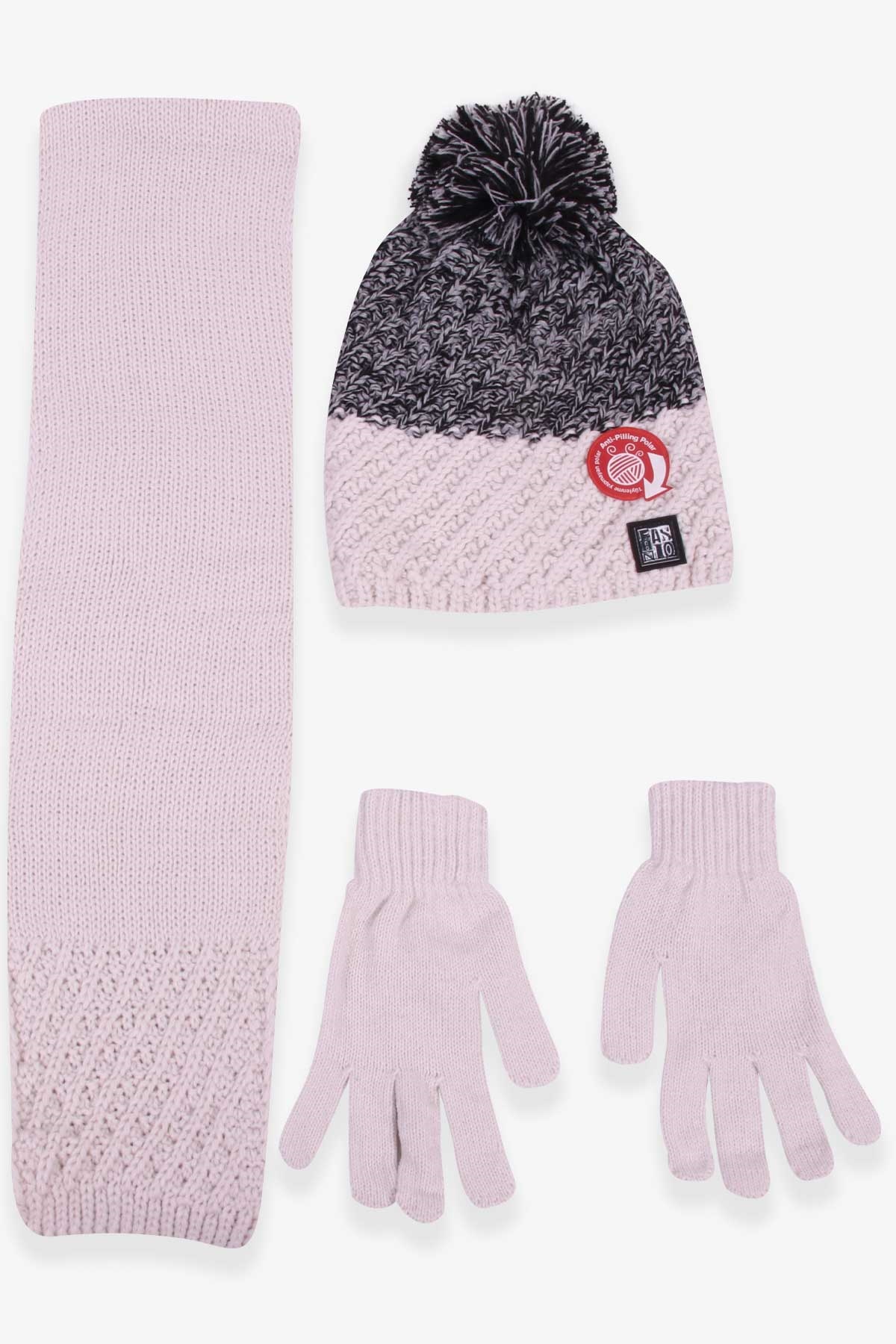 Kitti Erkek Çocuk Atkı Bere Takımı 3 lü Set Ekru (9-15 Yaş)
