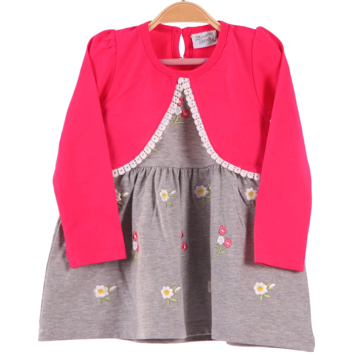 ElbiseBREEZE10034-124Kız Bebek Çiçekli Elbise