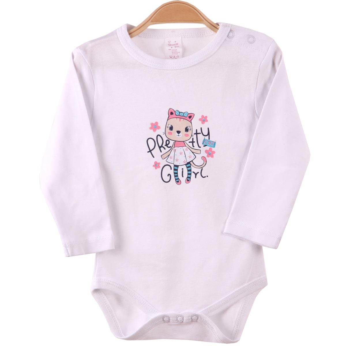 Kız Bebek Çıtçıtlı Body Beyaz (9 Ay-3 Yaş) BREEZE