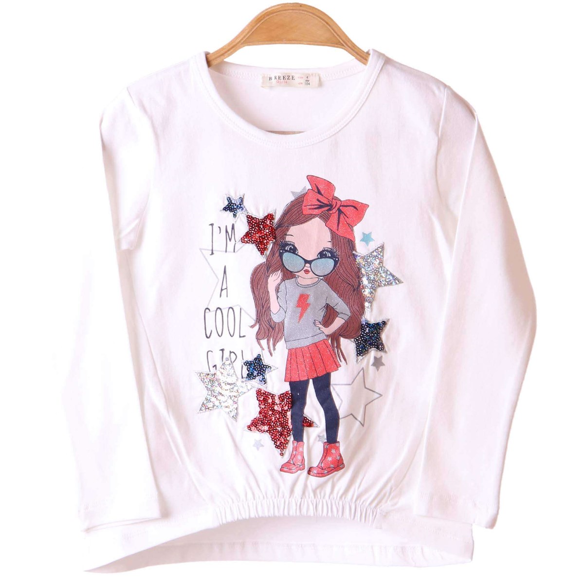 Kız Çocuk Body Baskılı Ekru (4-8 Yaş) BREEZE