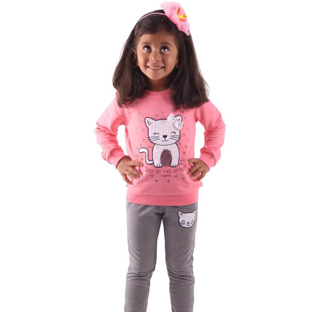 Kız Bebek Eşofman Takımı Pembe-Gri (1.5 Yaş)