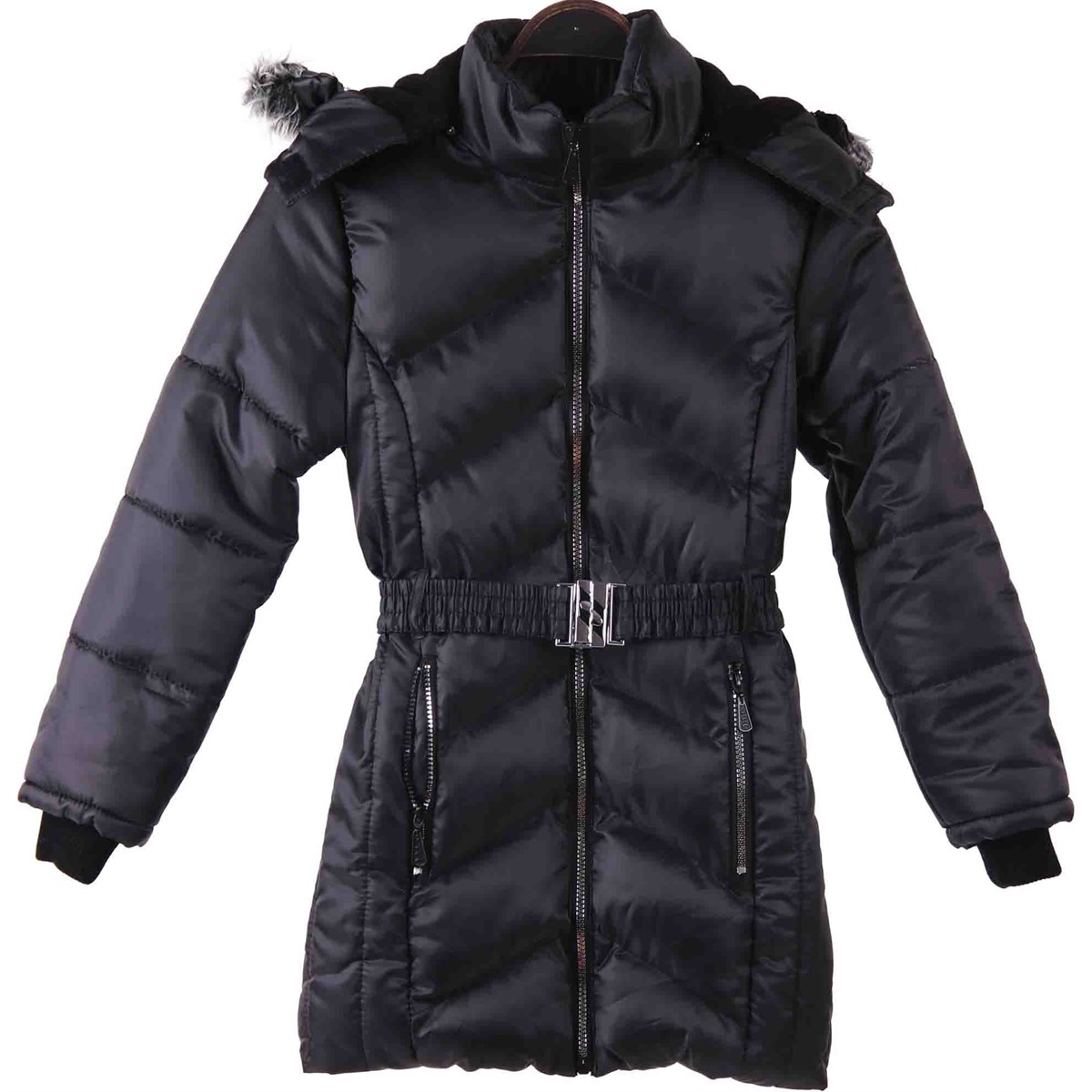 Kız Çocuk Mont Kürklü Siyah 7-8 Yaş - Sıcacık Dış Giyim | Breeze