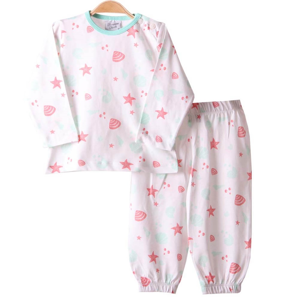 Kız Çocuk Pijama Takımı Ekru-Yeşil (1-4 Yaş) BREEZE