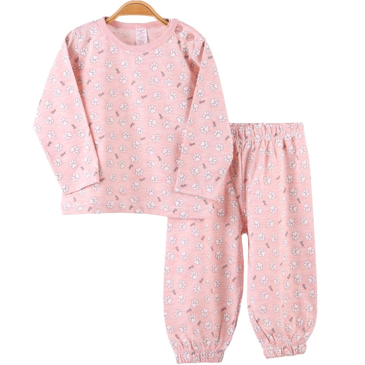 Kız Çocuk Pijama Takımı Patili Somon (1-4 Yaş) BREEZE