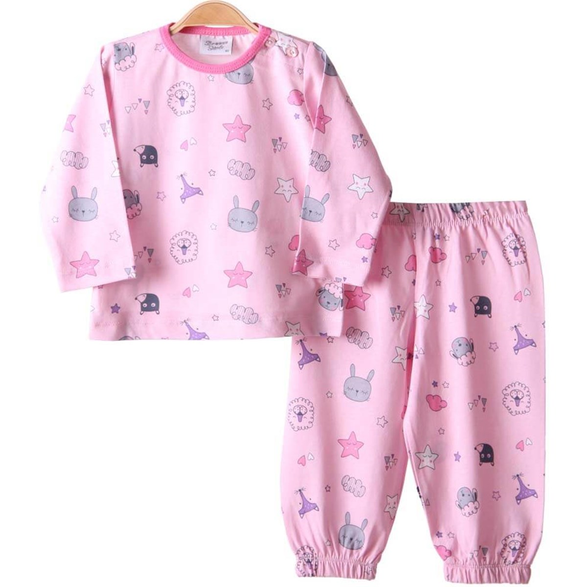 Kız Çocuk Pijama Takımı Pembe (1-4 Yaş) BREEZE