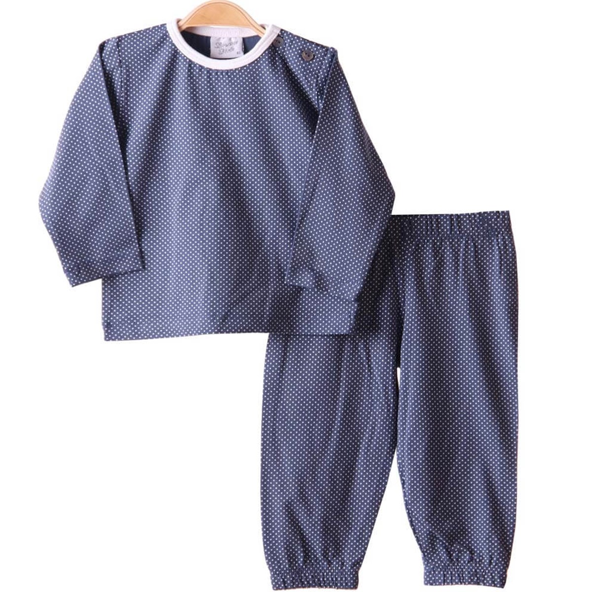 Kız Çocuk Pijama Takımı Puantiyeli Lacivert (1-4 Yaş) BREEZE
