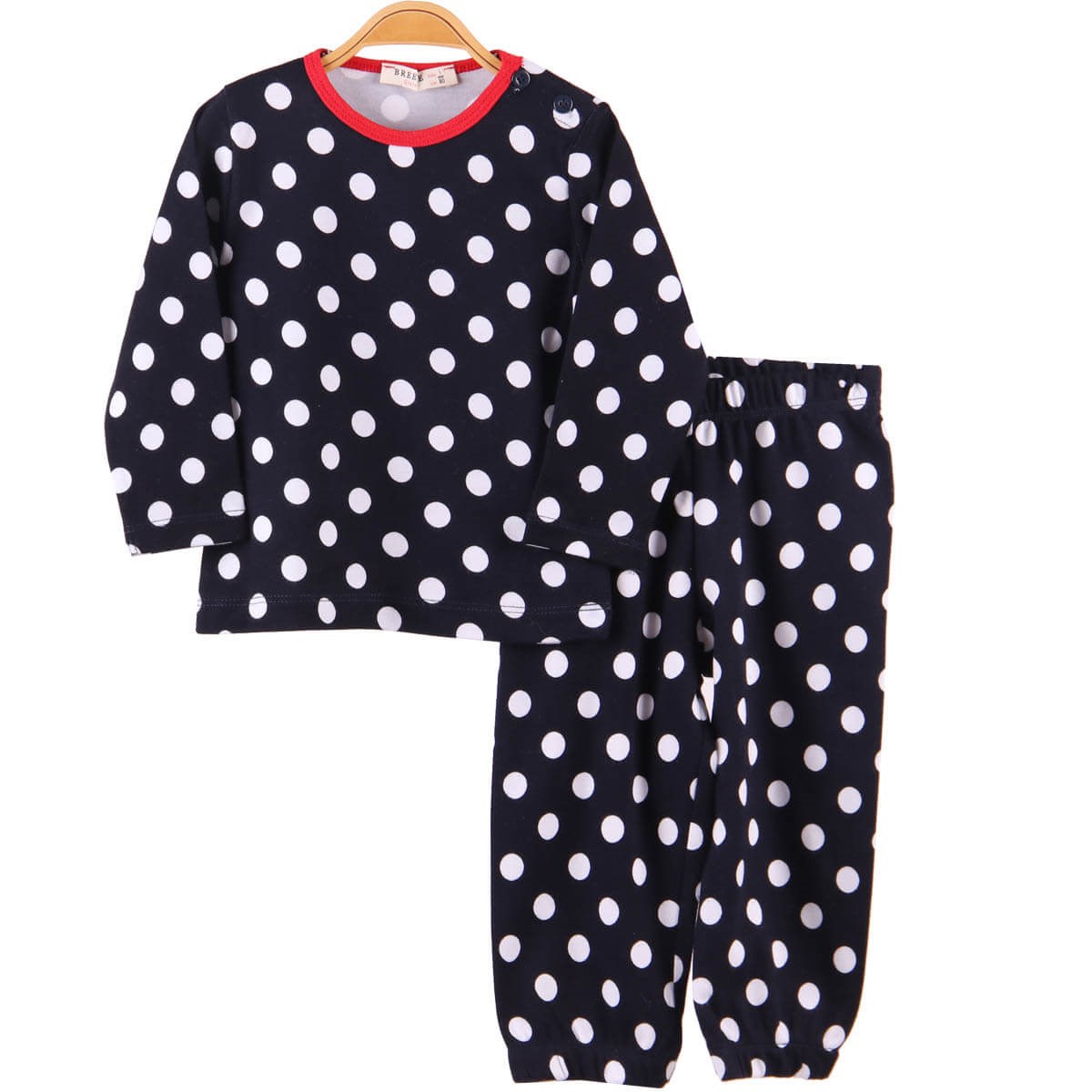 Kız Çocuk Pijama Takımı Puantiyeli Lacivert (1-4 Yaş) BREEZE
