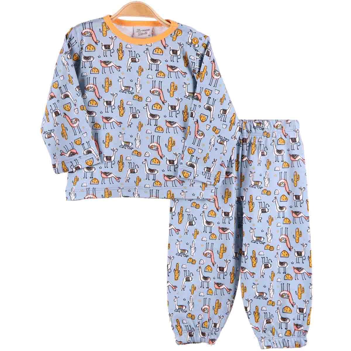 Kız Çocuk Pijama Takımı Siyah-Somon (1-4 Yaş) BREEZE