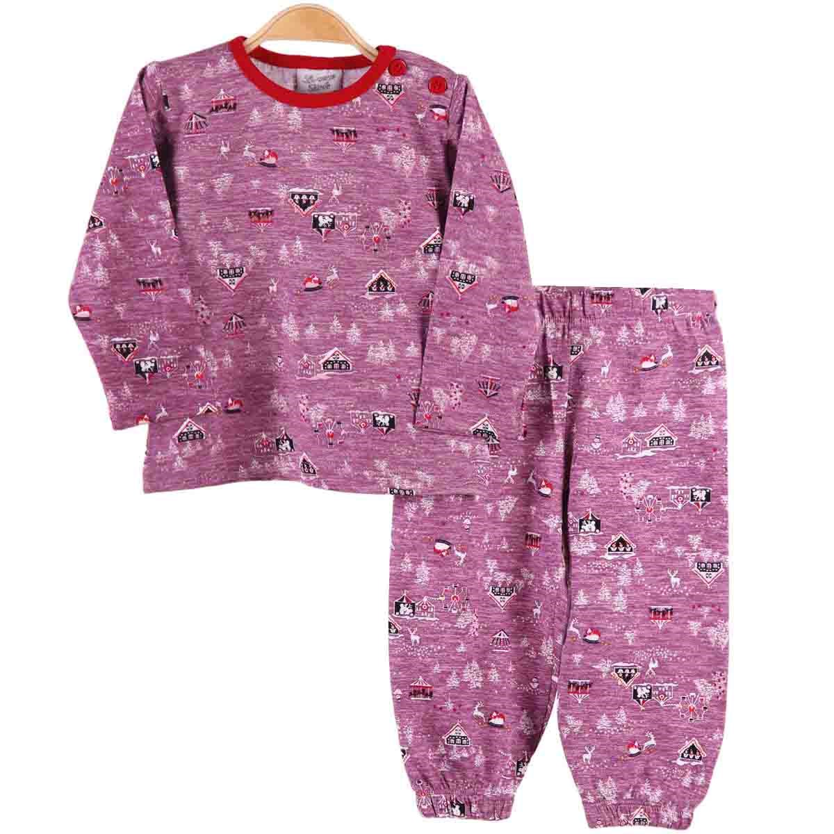 Kız Çocuk Pijama Takımı Siyah-Somon (1-4 Yaş) BREEZE