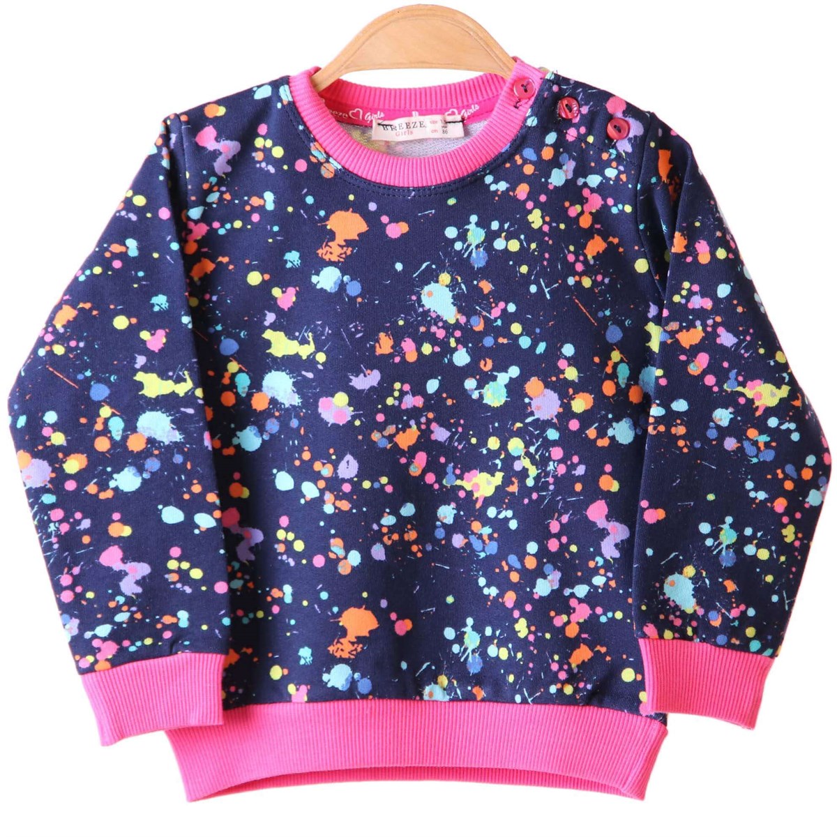 Kız Çocuk Sweat Desenli Lacivert (1,5-5 Yaş) BREEZE