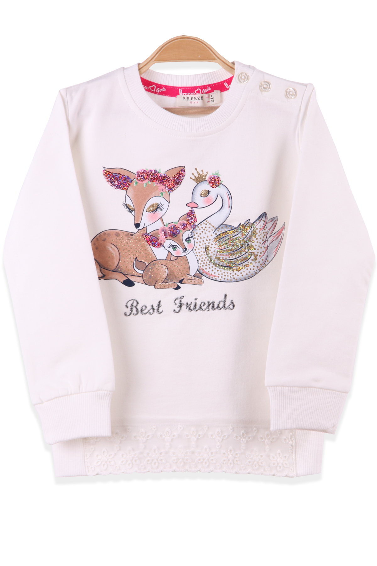Kız Çocuk Sweat Pullu Ekru (2-6 Yaş) BREEZE
