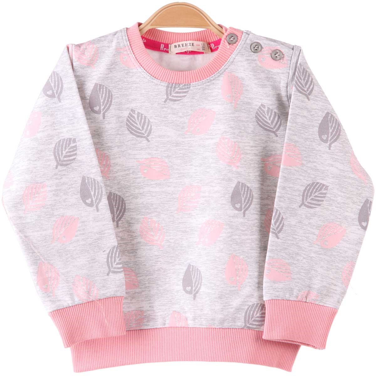 Kız Çocuk Sweat Yapraklı Gri (1,5-5 Yaş) BREEZE