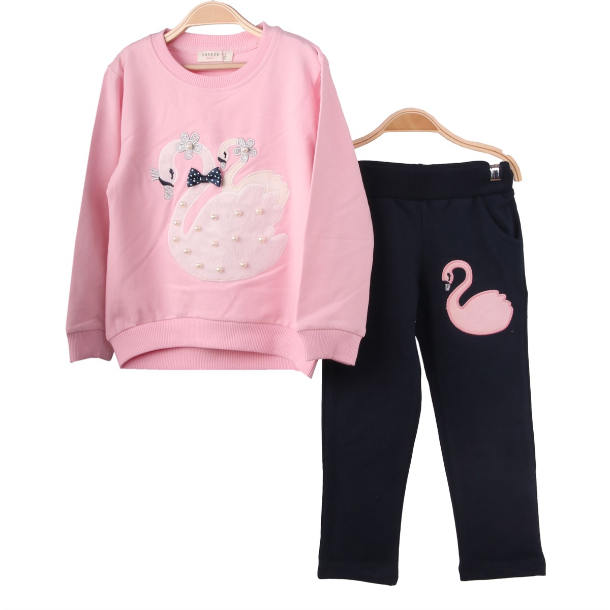 Kız Bebek Eşofman Takımı Pembe-Lacivert (2 Yaş)