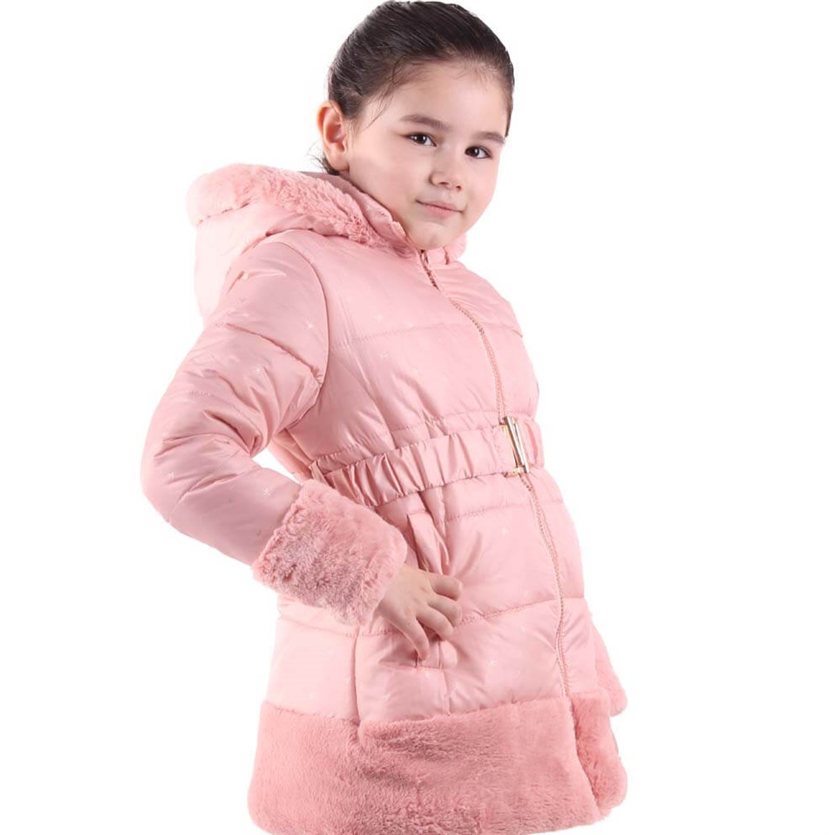 Kız Çocuk Mont Peluşlu Pembe 7-10 Yaş - Sıcacık Dış Giyim | Breeze