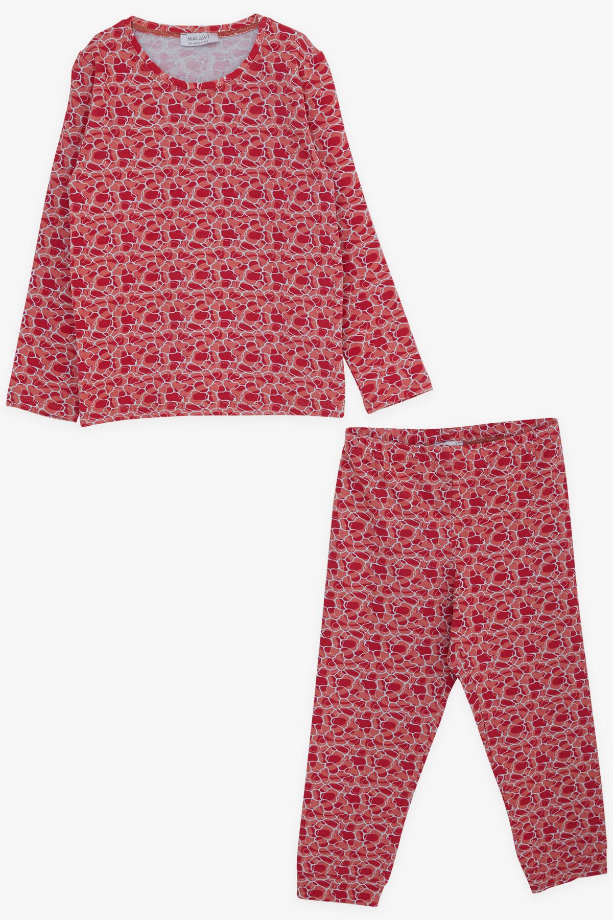 Macawı Kız Çocuk Pijama Takımı Karışık Desenli Pembe (3-7 Yaş)
