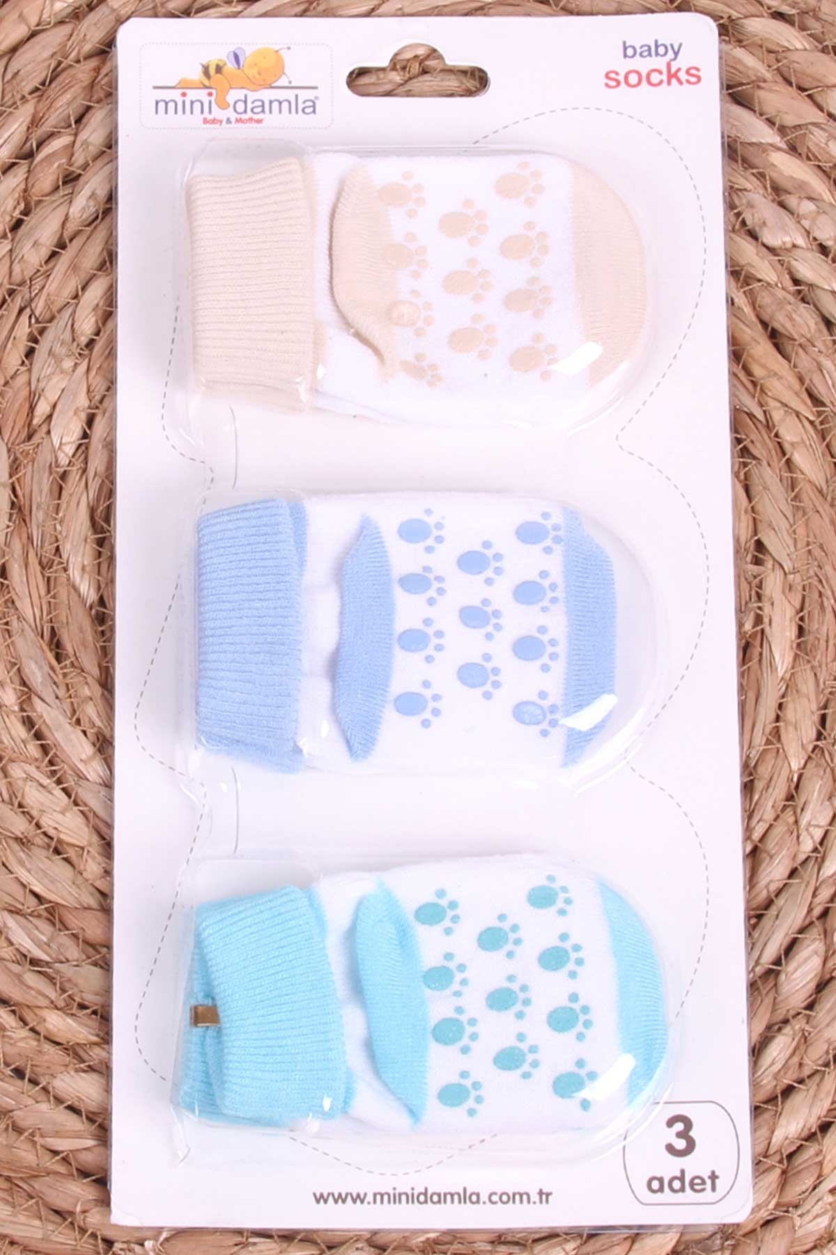 Mini Damla Erkek Bebek Yenidoğan Çorap Kaymaz Taban Karışık Renk (Standart)
