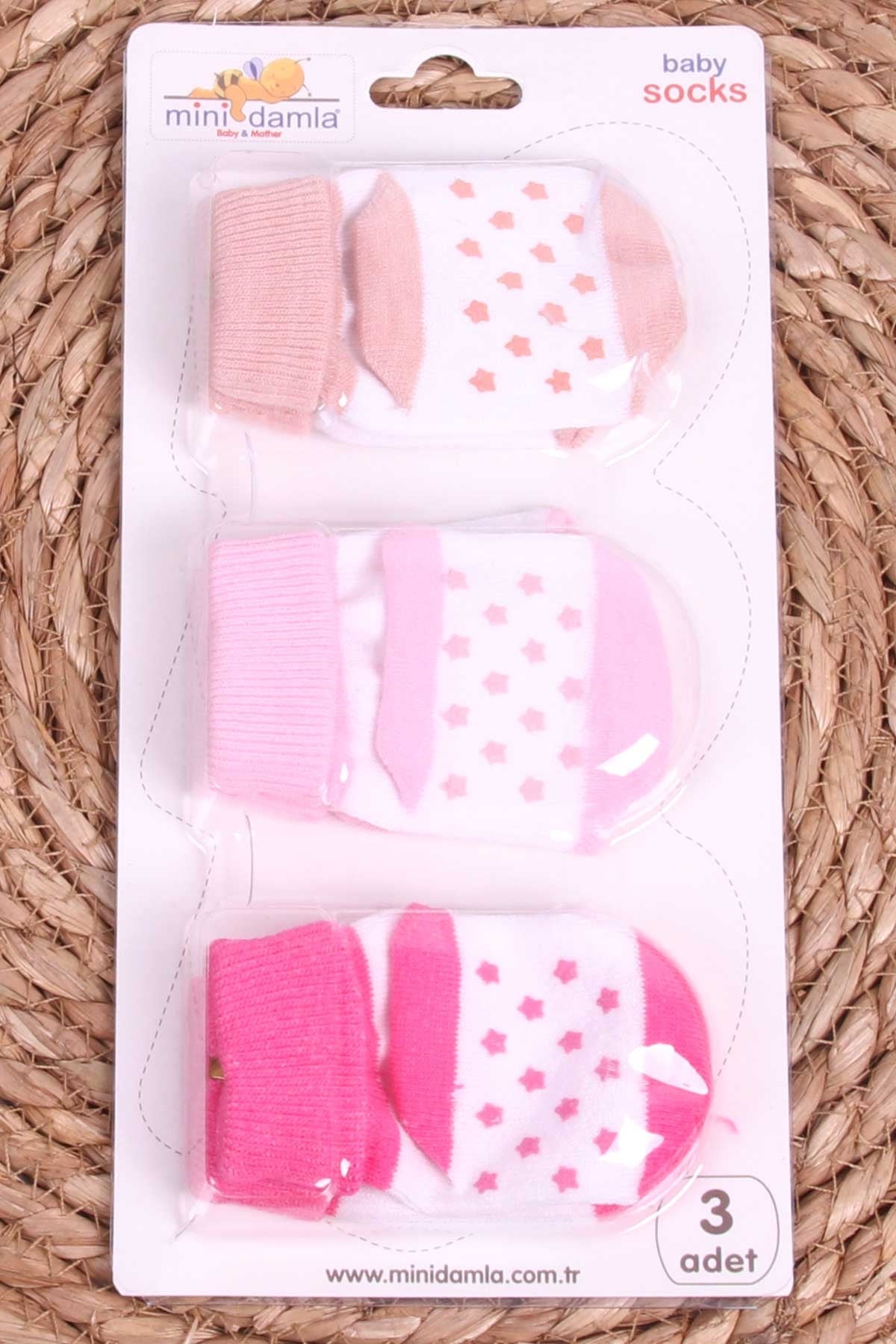 Mini Damla Kız Bebek Yenidoğan Çorap Kaymaz Taban Karışık Renk (Standart)