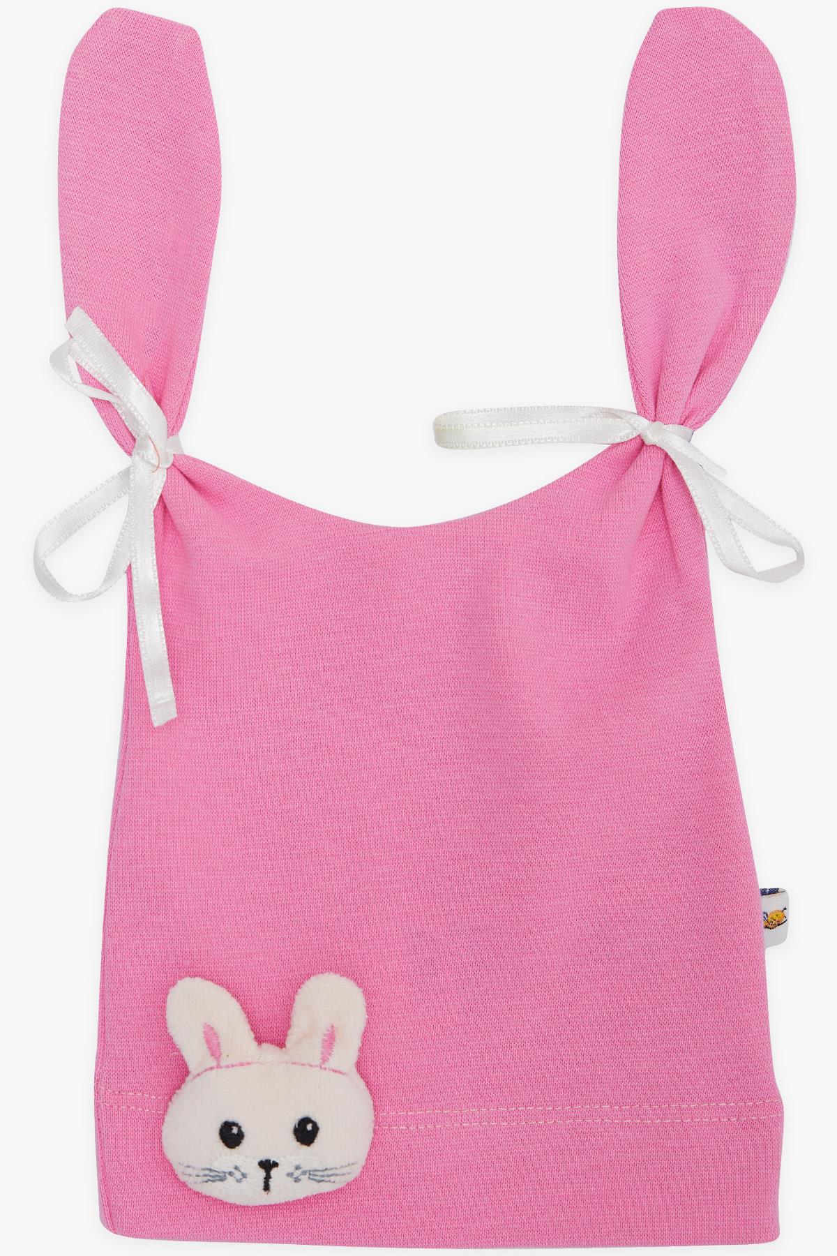 MİNİDAMLA Yeni Doğan Bebek Şapkası Sevimli Tavşancık Oyuncak Aksesuarlı Pembe (Standart)