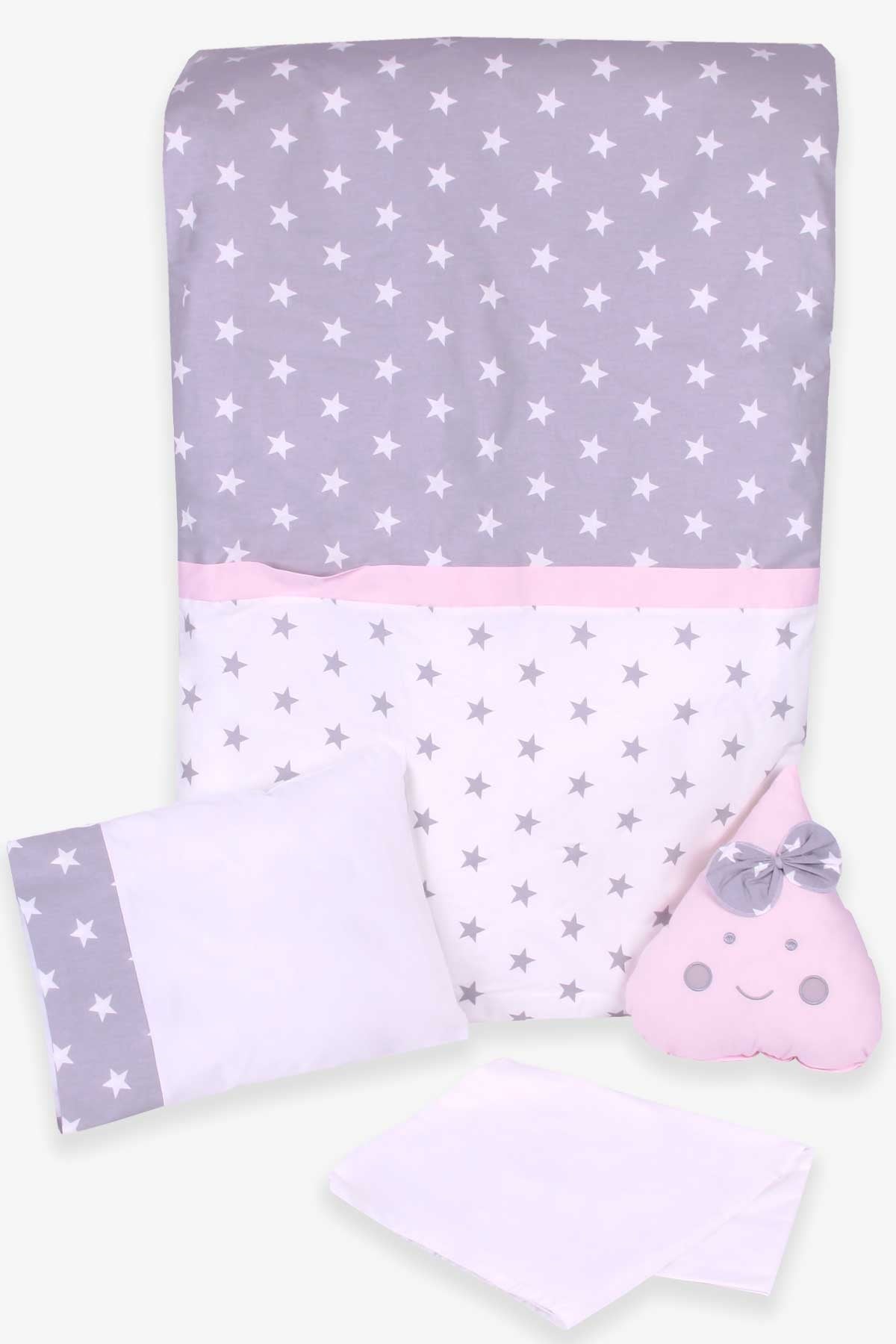 MOMİSHOP Yenidoğan Uyku Seti Damlacıklı Fiyonklu Pembe