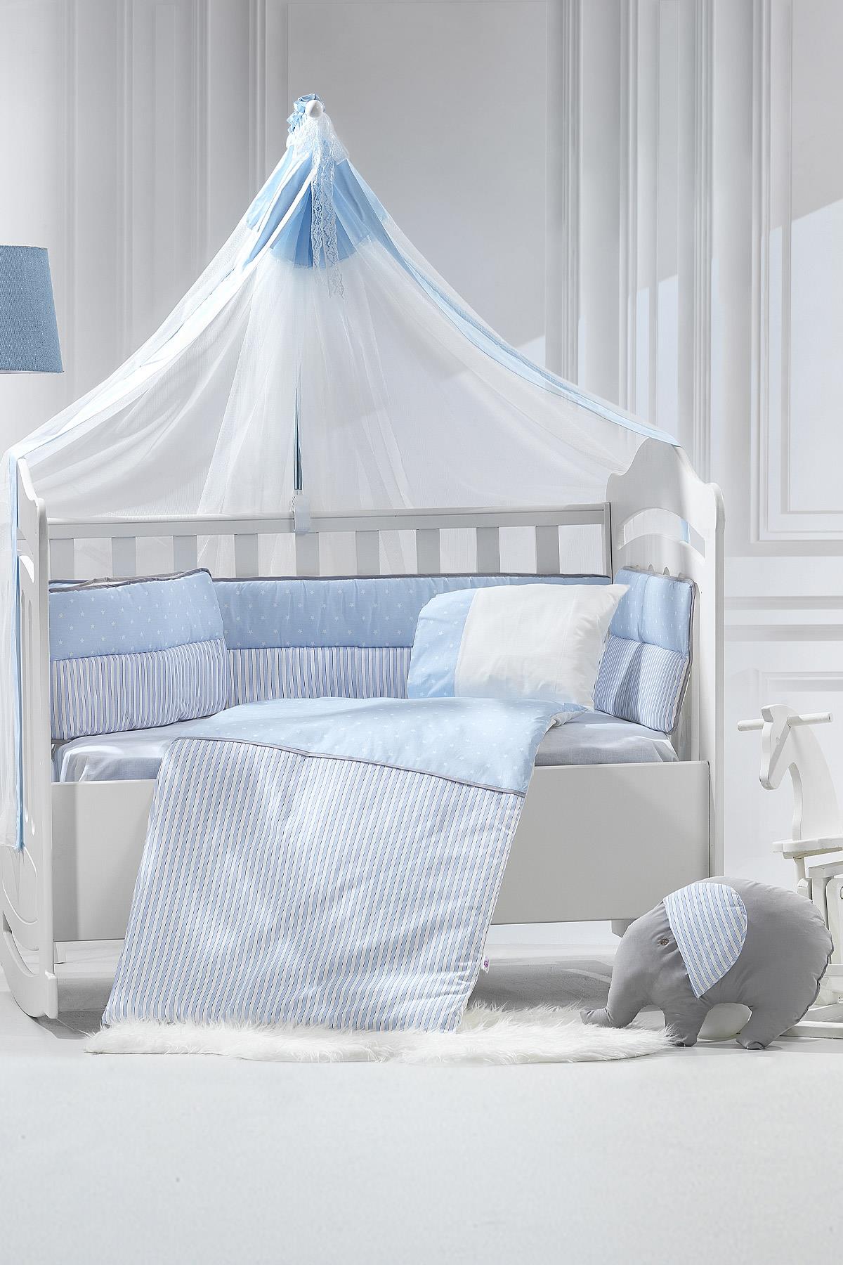 MOMSHOP Yenidoğan Uyku Seti Fil Desenli Mavi