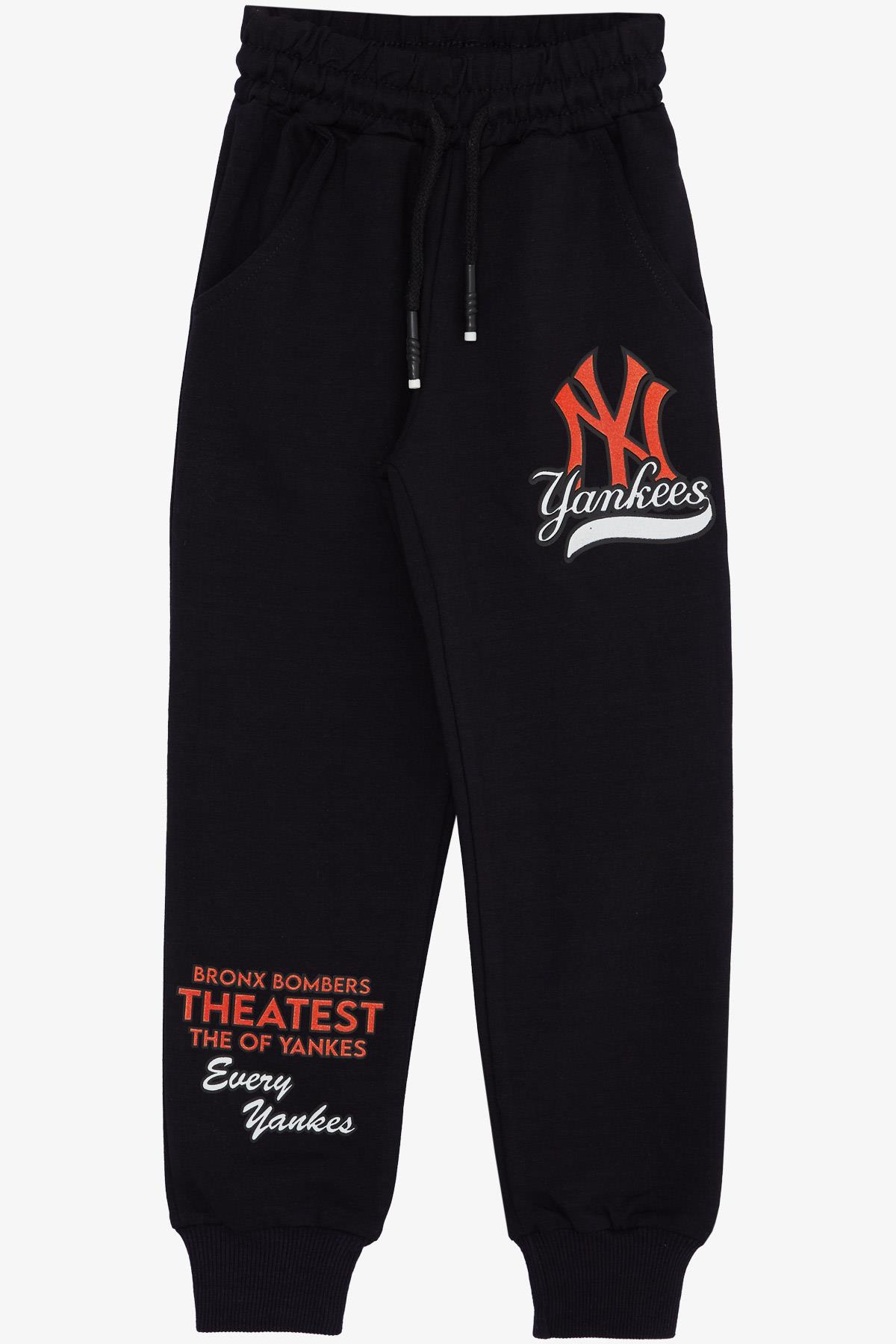 New Points Erkek Çocuk Alt New York Yankess Baskılı Bağcıklı Lacivert (1-4 Yaş)