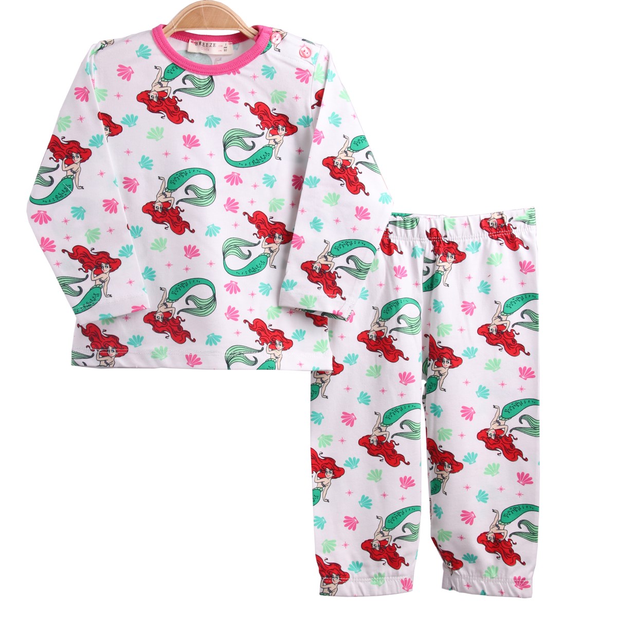 Kız Bebek Pijama Takımı Ekru-Yeşil (1-4 Yaş)