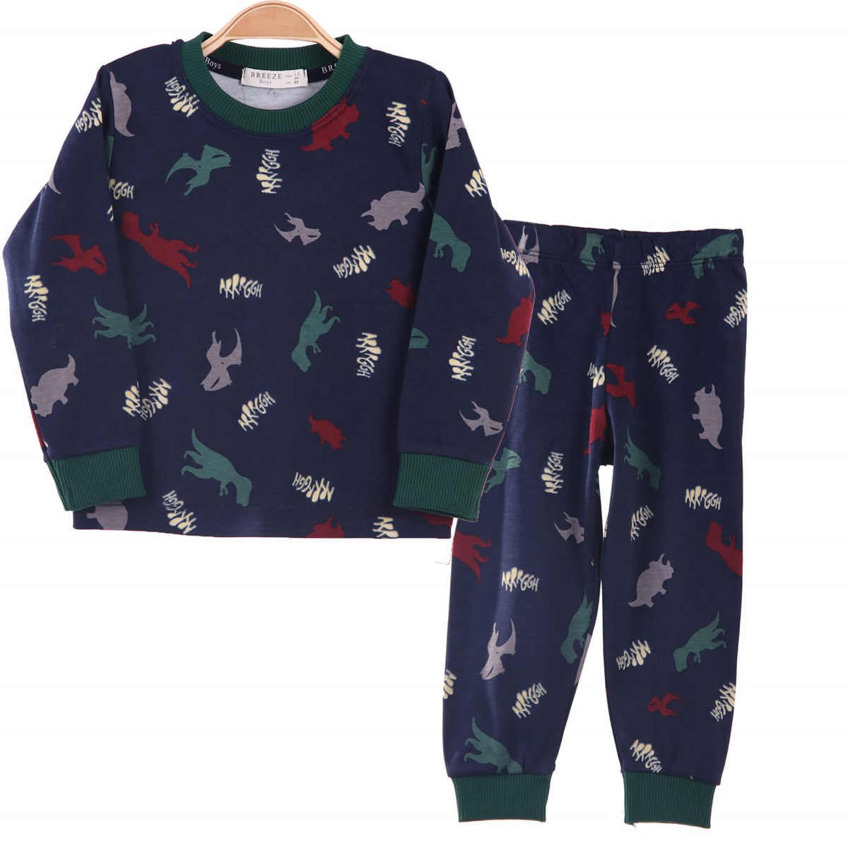 Erkek Bebek Pijama Takımı Dinozorlu Lacivert (1.5-5 Yaş) 
