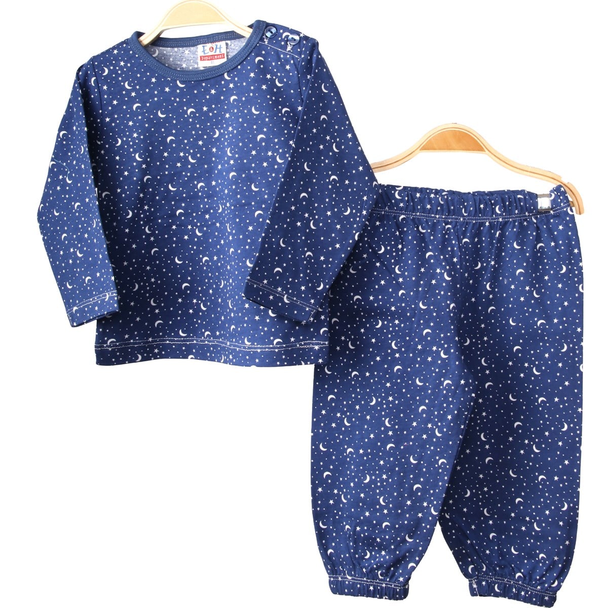 Erkek Bebek Pijama Takımı Lacivert-Beyaz (1-4 Yaş)