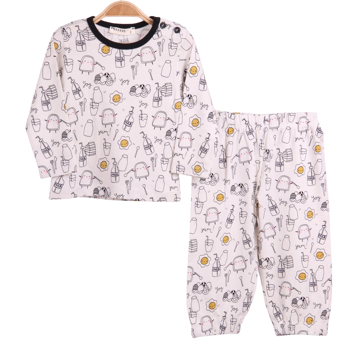 Kız Bebek Pijama Takımı Ekru (1-4 Yaş)