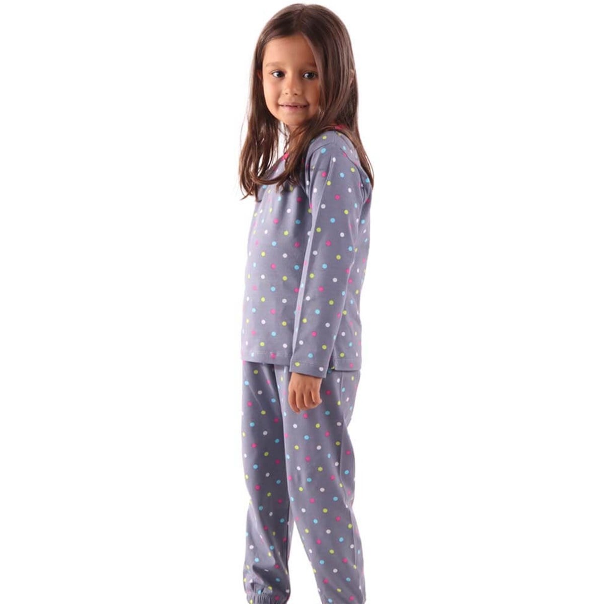 Kız Çocuk Pijama Takımı Gri (4-7 Yaş)