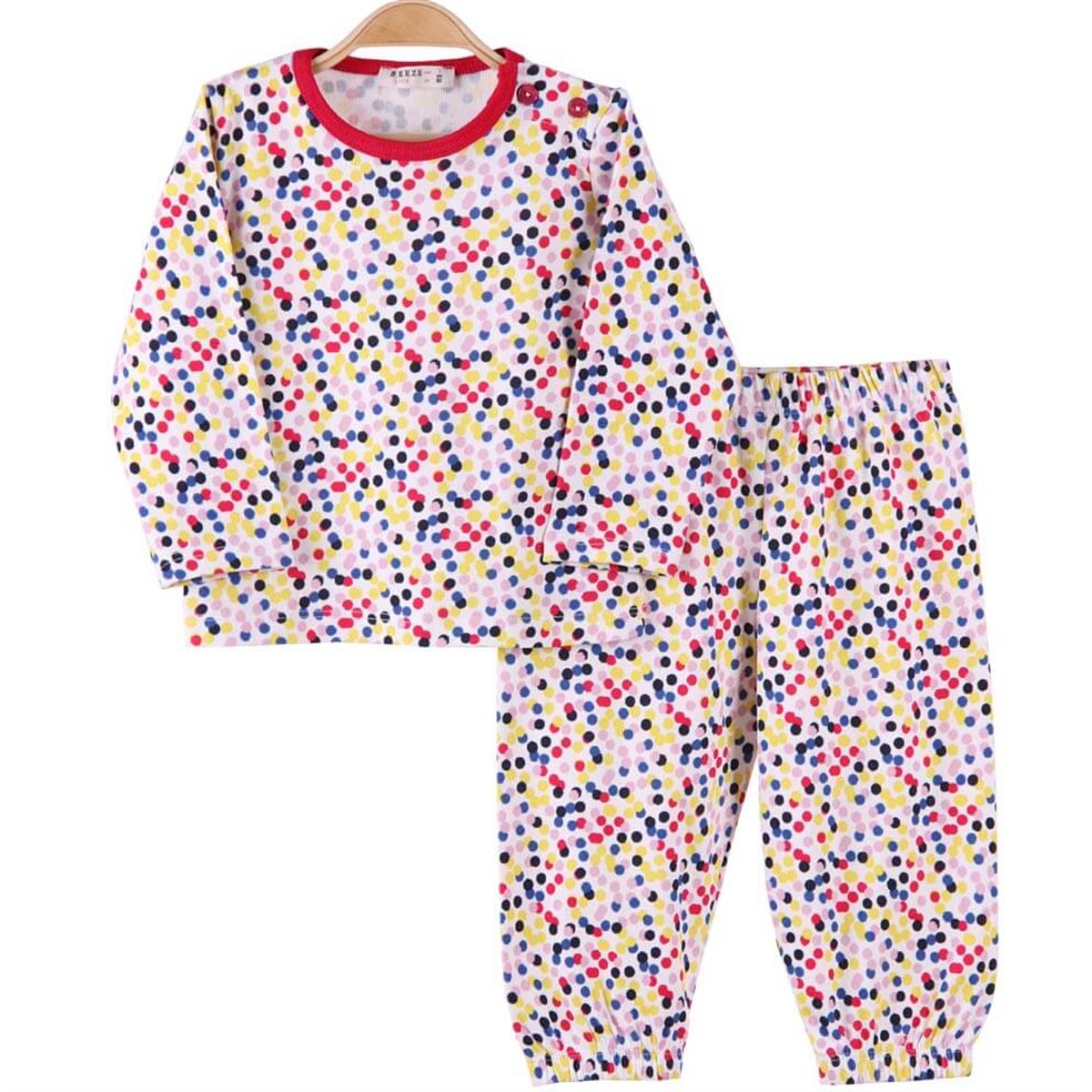 Kız Çocuk Puantiyeli Pijama Takımı Breeze  Karışık Renk
