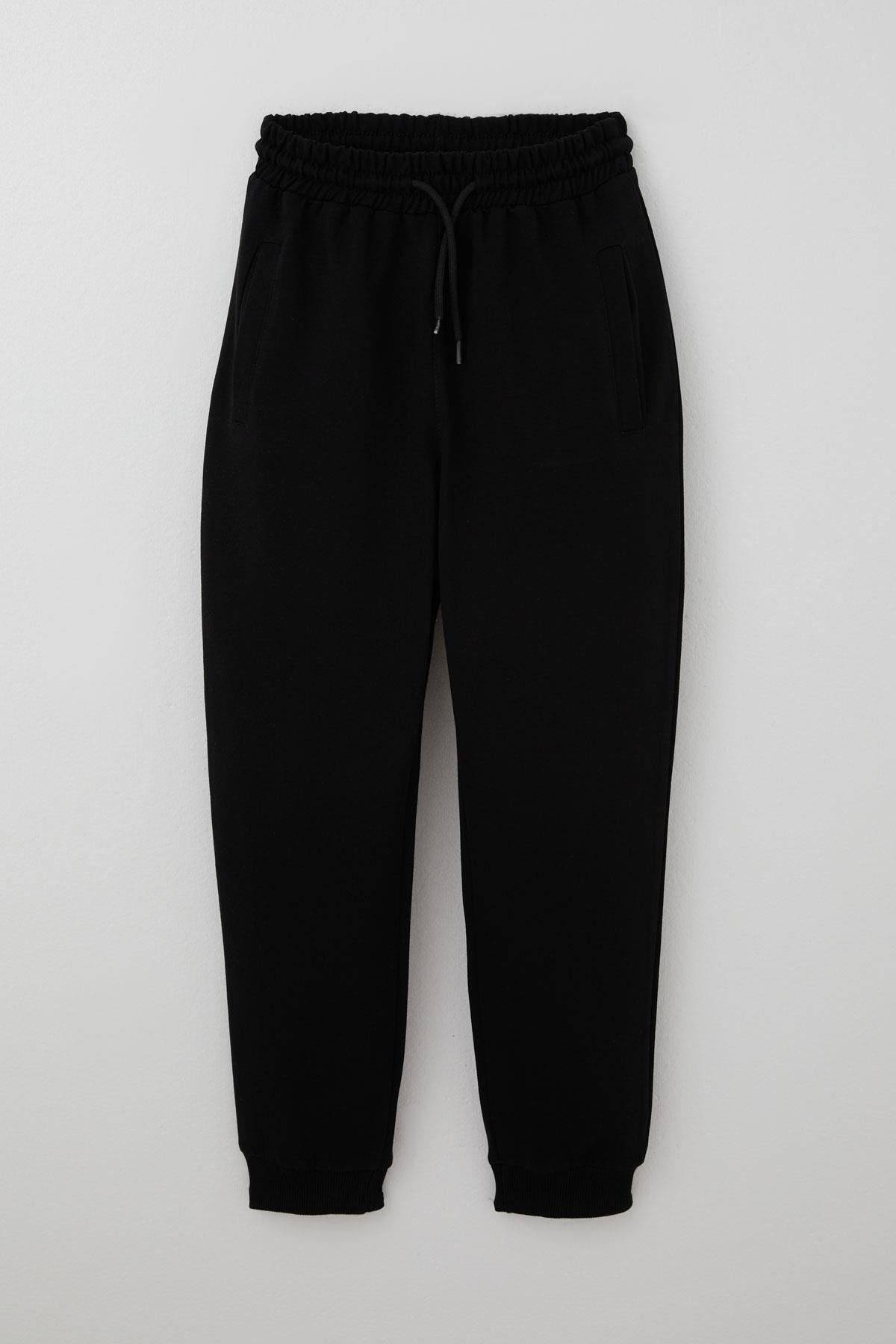 Poyraz Kids Erkek Çocuk Eşofman Altı Bağcıklı Cepli Beli Lastikli Siyah (9-12 Yaş)