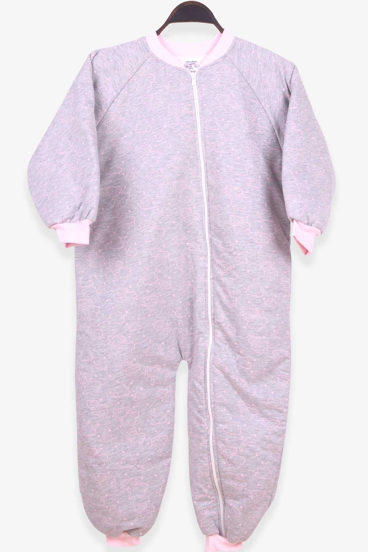 PUAN BABY Kız Çocuk Uyku Tulumu Bulut Desenli Gri (7-9 Yaş)
