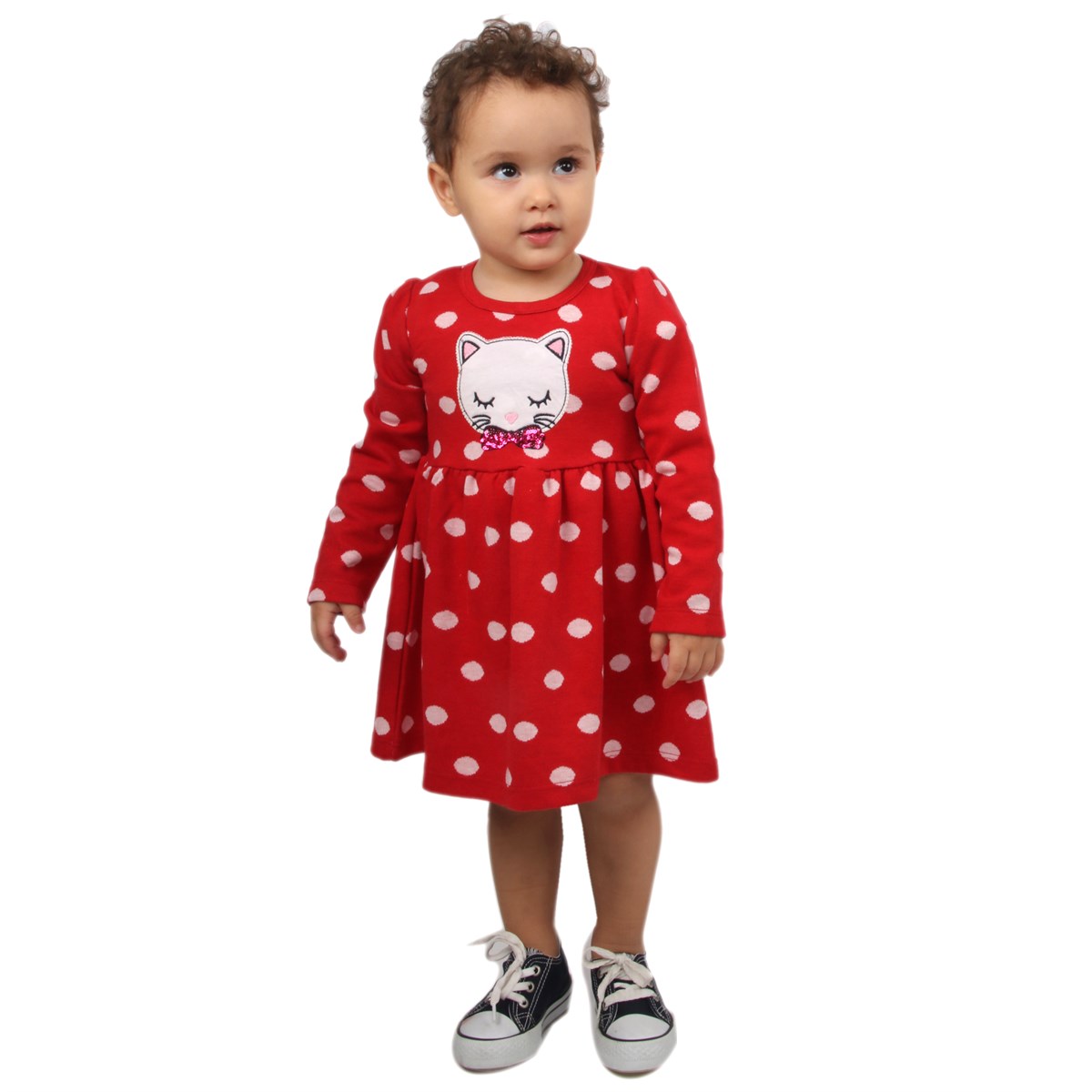 Kız Bebek Elbise Puantiyeli Kırmızı (2 Yaş)