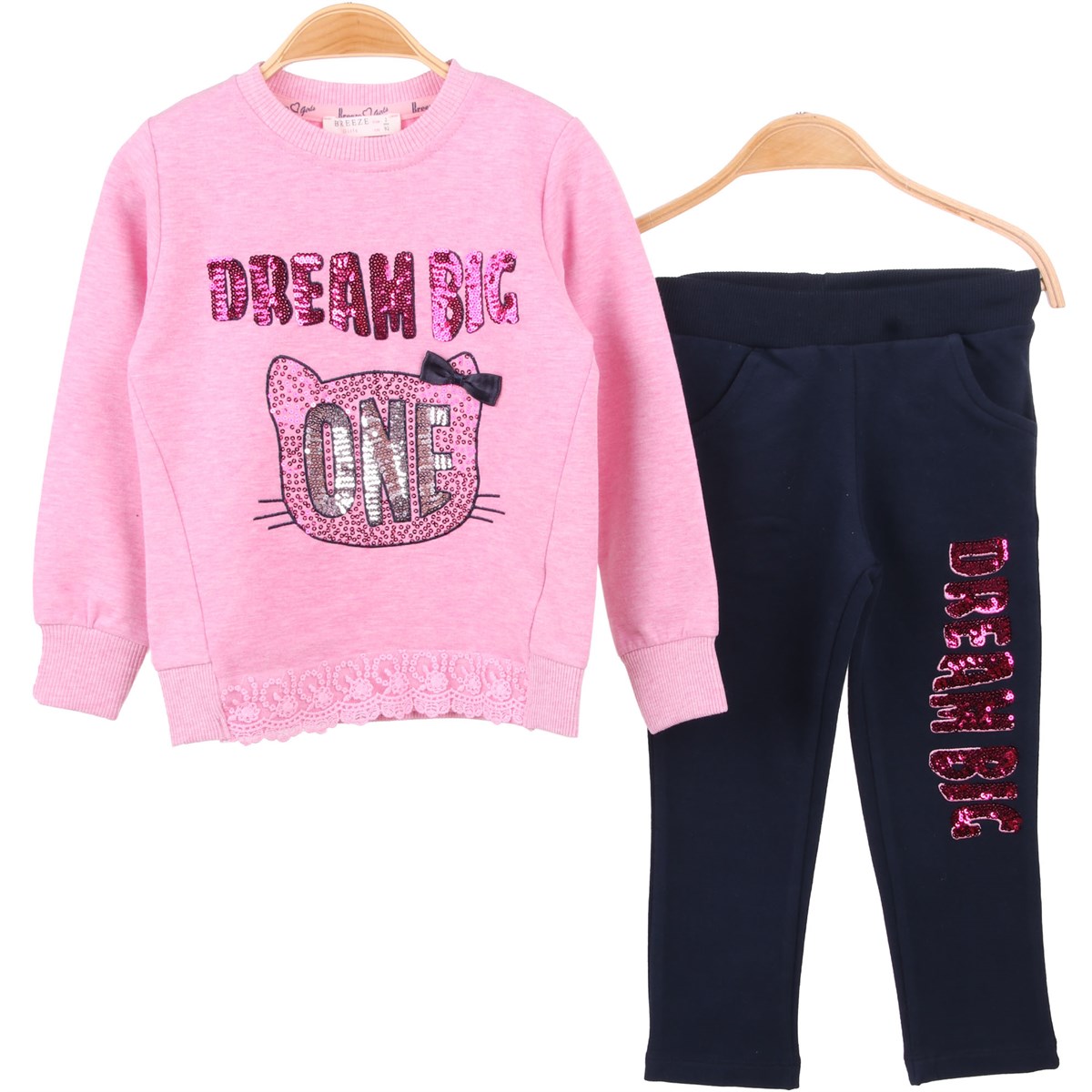 Kız Bebek Eşofman Takım Pullu Pembe (2 Yaş)