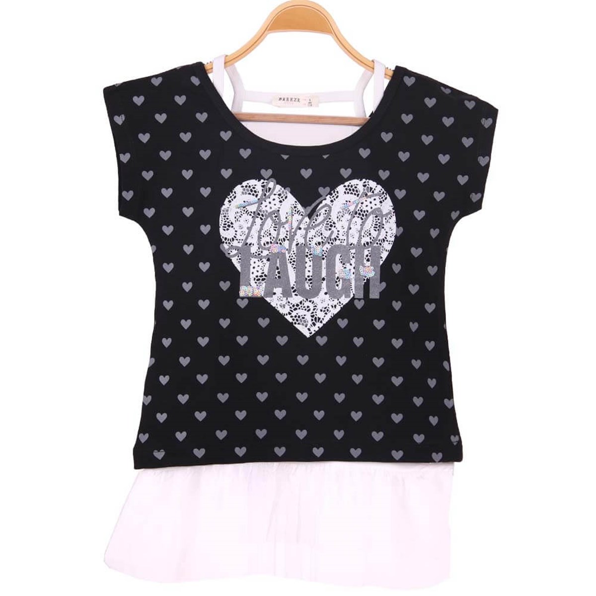 T-ShirtBREEZE10285-196Tüllü İkili Bluz