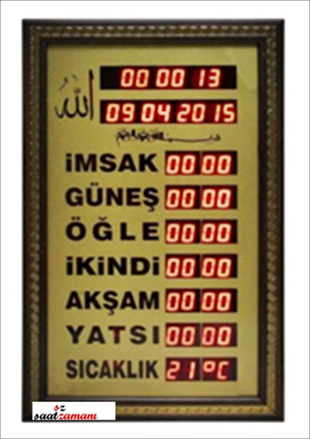 Cami Saati ( Vakitmatik)Ev Tipi Ezan Okuyan Saat İmsakiyeEv Tipi Ezan Okuyan Saat 