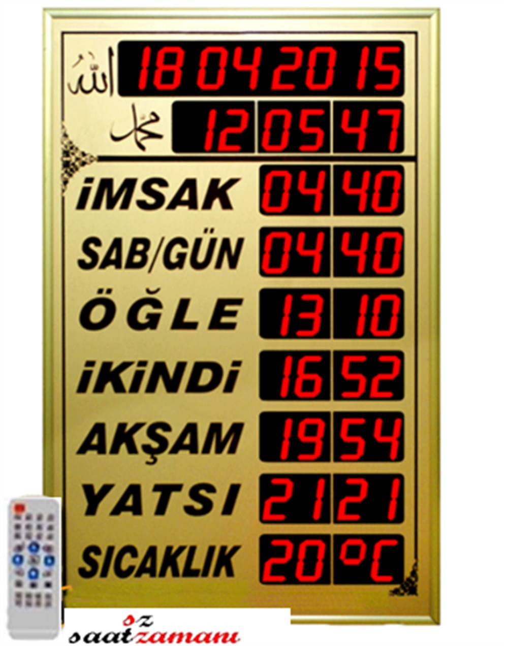 Cami Saati ( Vakitmatik)İmsakiye 2İmsakiye 2 Cami Ezan Ve Namaz Vakitlerini Gösteren Saat